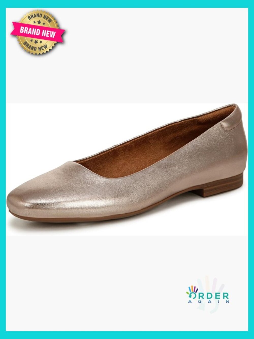 Classic Ballet Flats Slip On Square Toe Leather Comfort Casual Walking Shoes
